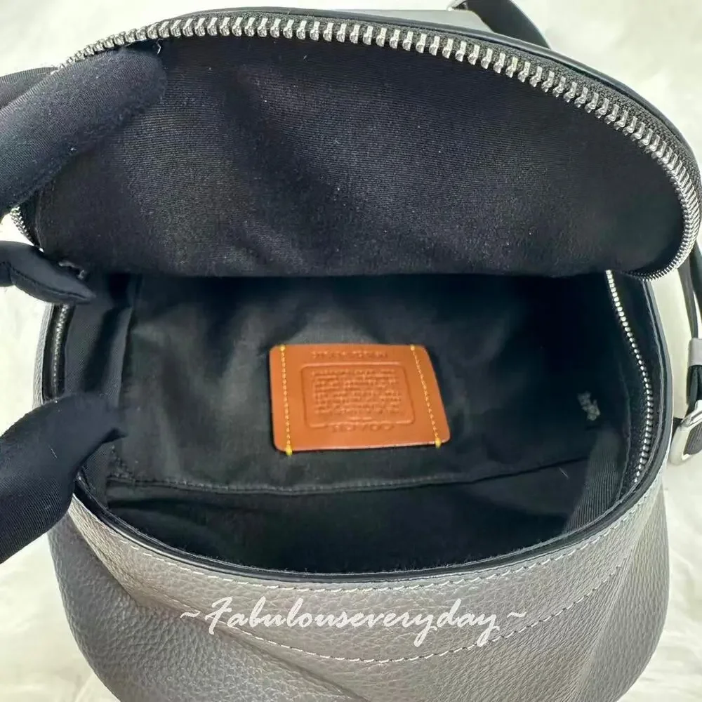 Coach Men's West Pack In Pebbled Leather/Silver/Graphite CY206 NWT
